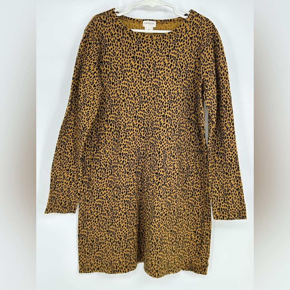 J.Crew Crewcuts Girls' Leopard Pocket T-shirt Dress Size 8 - Picture 2 of 9
